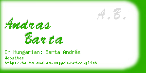andras barta business card