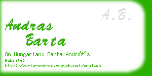 andras barta business card